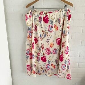 Vintage Midi Skirt Y2K Flowy Floral Roses Fairy Cream Pink Blue Peach Red Sz 3X